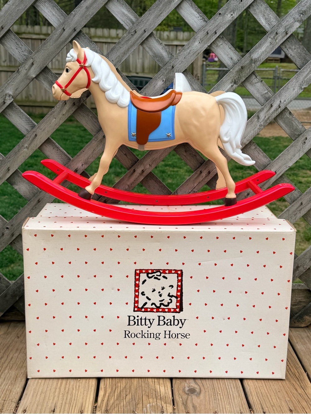 American Girl Bitty Baby Musical Rocking Horse w/Original Box Wind Up RETIRED